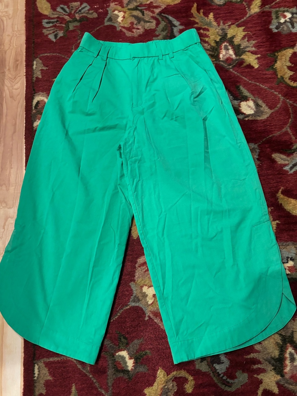 Anthropologie Emerald Green Wide-Leg Pants